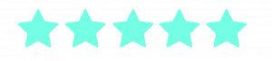 Testimonials 5 Stars Turquoise Horizontal